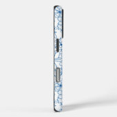 Personalized Name Feminine Blue Floral Pattern Case-Mate iPhone Case (Achterkant / Rechts)