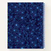 Personalized Name Feminine Blue Floral Pattern Notitieboek (Achterkant)
