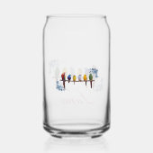 Personalized name floral birds  blikvorm glas (Achterkant)