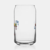 Personalized name floral birds  blikvorm glas (Links)