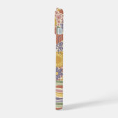 Personalized Name Floral Stripe Phone Case iPhone 15 Hoesje (Linkerkant)