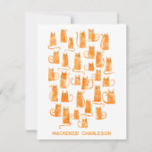 Personalized Name Fun Orange Ginger Cat Notitiekaartje (Voorkant)