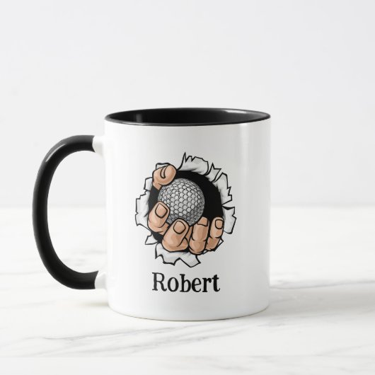 Personalized name Funny golf ball Mok (Links)