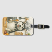 Personalized Name Funny Siberian Husky Dog Chef Bagagelabel (Voorkant (horizontaal))