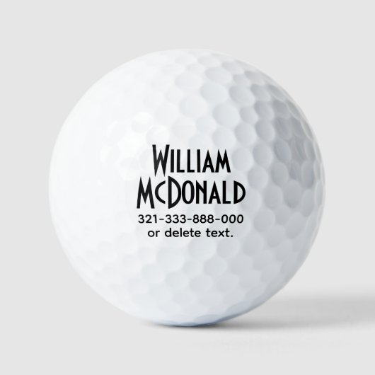 Personalized Name Golf Balls Template ART DECO 2 Golfballen (Voorkant)