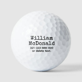 Personalized Name Golf Balls Template FUN RETRO 31 Golfballen