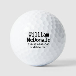 Personalized Name Golf Balls Template FUN RETRO 36 Golfballen