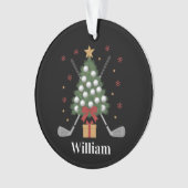 Personalized Name Golf Tree Equipment Christmas  (devant)