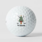 Personalized Name Golf Tree Equipment Christmas Golfballen (Voorkant)