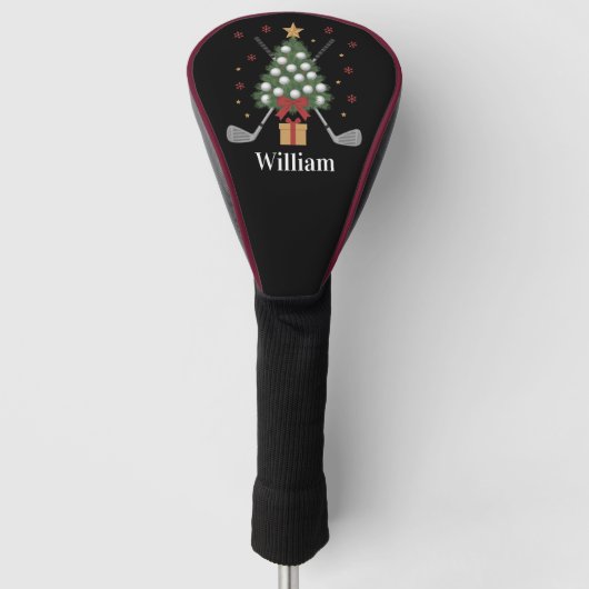 Personalized Name Golf Tree Equipment Christmas  Golfheadcover (Voorkant)