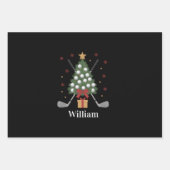 Personalized Name Golf Tree Equipment Christmas  Inpakpapier Vel (Voorkant)
