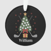 Personalized Name Golf Tree Equipment Christmas  Ornament (voorkant)