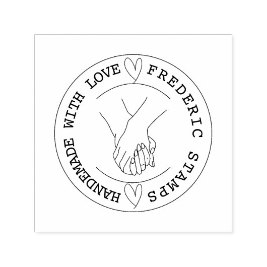Personalized Name Handmade with Love   Zelfinktende Stempel (Design)