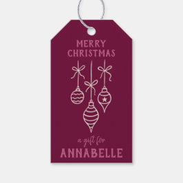Personalized Name Merry Christmas Bauble Cadeaulabel