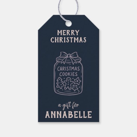 Personalized Name Merry Christmas Cookies Cadeaulabel (Voorkant)