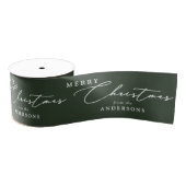 Personalized Name Merry Christmas Elegant Script Grosgrain Lint (Spoel)