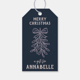 Personalized Name Merry Christmas Mistletoe Cadeaulabel