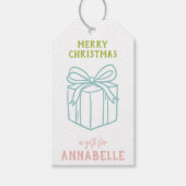 Personalized Name Merry Christmas Present Cadeaulabel (Voorkant)