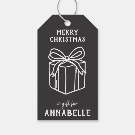 Personalized Name Merry Christmas Present Cadeaulabel (Voorkant)