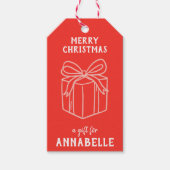 Personalized Name Merry Christmas Present Cadeaulabel (Voorkant)
