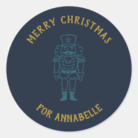 Personalized Name Merry Christmas Prince Ronde Sticker (Voorkant)