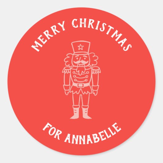 Personalized Name Merry Christmas Prince Ronde Sticker (Voorkant)