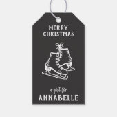 Personalized Name Merry Christmas Skates Cadeaulabel (Voorkant)