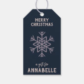 Personalized Name Merry Christmas Snowflake Cadeaulabel (Voorkant)