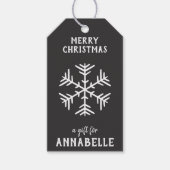 Personalized Name Merry Christmas Snowflake Cadeaulabel (Voorkant)