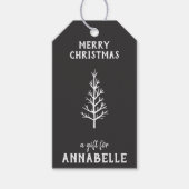 Personalized Name Merry Christmas Tree Cadeaulabel (Voorkant)