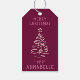 Personalized Name Merry Christmas Tree Cadeaulabel