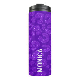 Personalized Name Modern Stylish Purple Glitter  Thermosbeker