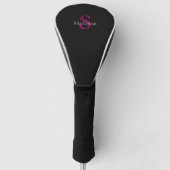 Personalized Name Monogram Black Pink Golfheadcover (Voorkant)