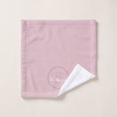 Personalized Name Monogram Dusty Rose Bad Handdoek (Wasdoekje)