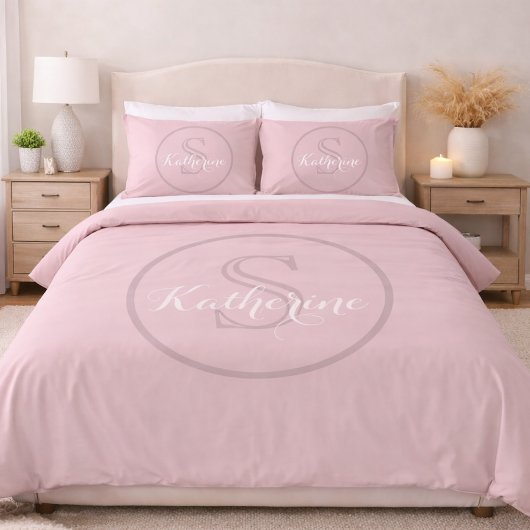 Personalized Name Monogram Dusty Rose Kussensloop