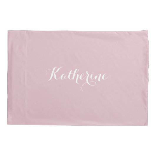 Personalized Name Monogram Dusty Rose Kussensloop (Achterkant)