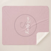 Personalized Name Monogram Dusty Rose Sherpa Deken (Voorkant (horizontaal))