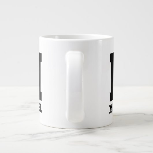 Personalized name monogram extra breed grote beker (Achterkant)