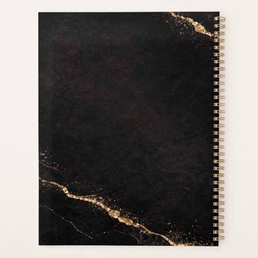 Personalized Name Monogram Golden Black Planner (Dos)