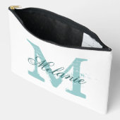 Personalized name monogram large cosmetic bags etui (Open)