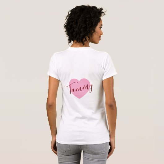 Personalized Name Monogram T - Shirt | Pink Design (Achterkant volledig)