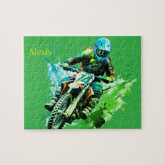 Personalized name Motocross Puzzle (Horizontal)