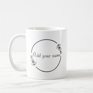 Personalized Name Mug – Minimal Floral Design