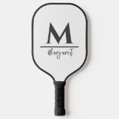 Personalized Name Pickleball Paddle Black White (Voorkant)