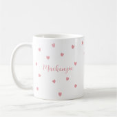 Personalized Name Pink Hearts Loved One Keepsake Koffiemok (Links)