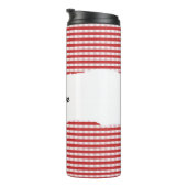 Personalized Name Red Gingham Pattern Thermosbeker (Geroteerd rechts)