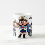 Personalized  Name Sailor Cartoon Character * C * Koffiemok (Center)