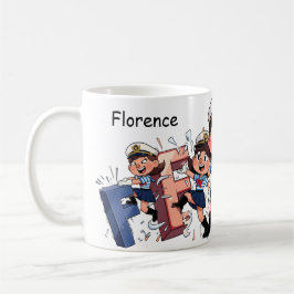 Personalized  Name Sailor Cartoon Character * F * Koffiemok