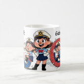 Personalized  Name Sailor Cartoon Character * G * Koffiemok (Center)