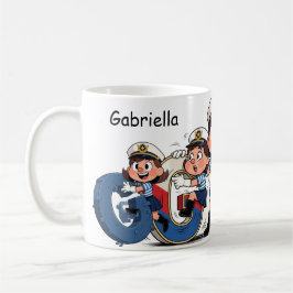Personalized  Name Sailor Cartoon Character * G * Koffiemok